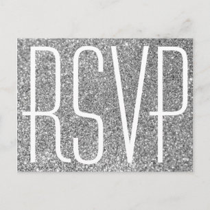 Falscher Silberglitter und weißes RSVP Postkarte