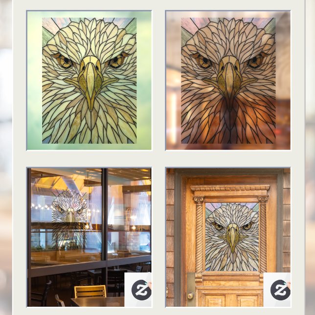 Falsches Bleiglas-Adler-Kunstwerk Fensteraufkleber (Von Creator hochgeladen)