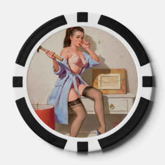 Falsches Button-up-Mädchen Pokerchips
