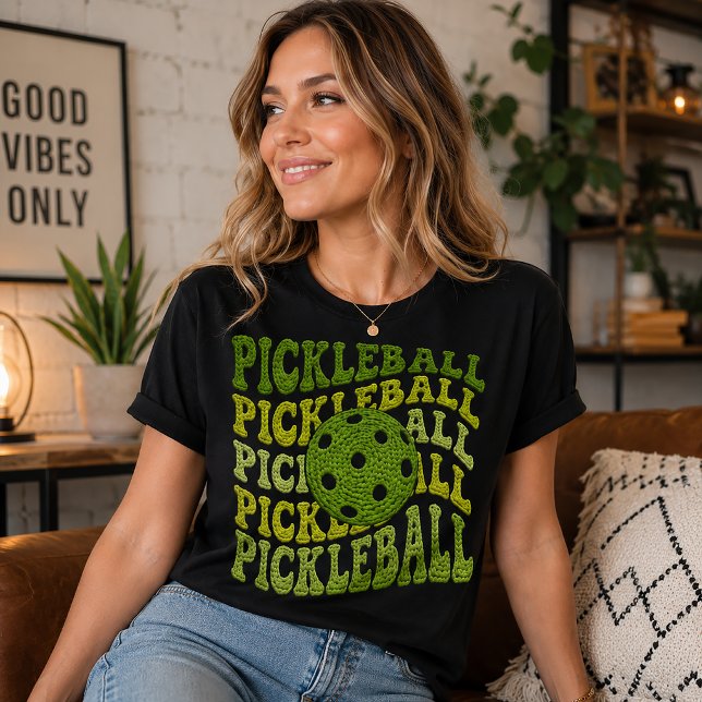 Falsches Garn Retro-Pickleball-Design Tri-Blend Shirt (Von Creator hochgeladen)