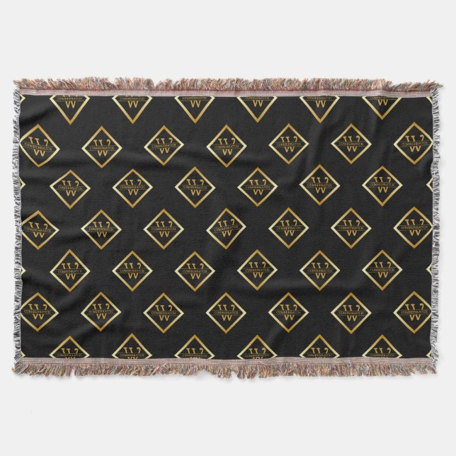 Falsches Gold-Achsen-Monogramm – Schwarz & Gold Decke (Vorderseite)