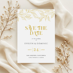 Falsches Gold Botanisch Elegante Hochzeit Save The Date