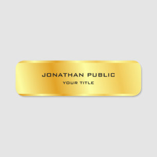 Falsches Gold Elegantes Modernes Personalisiertes  Namensschild