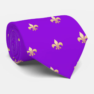 Falsches Gold Fleur de lis DIY Neon Violett Krawatte