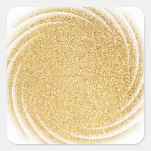 Falsches Gold-Glitter-Leer-Vorlage Glamour Klassis Quadratischer Aufkleber