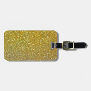 Falsches Gold-Glitter mit personalisiertem schwarz Gepäckanhänger