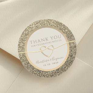 Falsches Gold Hochzeit Danke Runder Aufkleber