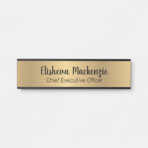 Falsches goldenes Bürotürschild Namensschild