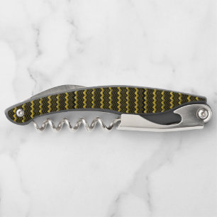 Falsches Goldfolien-Chevron-Muster Kellnermesser