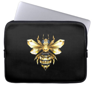 Falsches Goldfolien-Logo Biene Polygonal auf Schwa Laptopschutzhülle