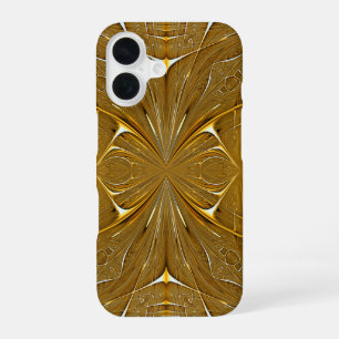 Falsches Goldmetall-Musterdesign iPhone 16 Hülle