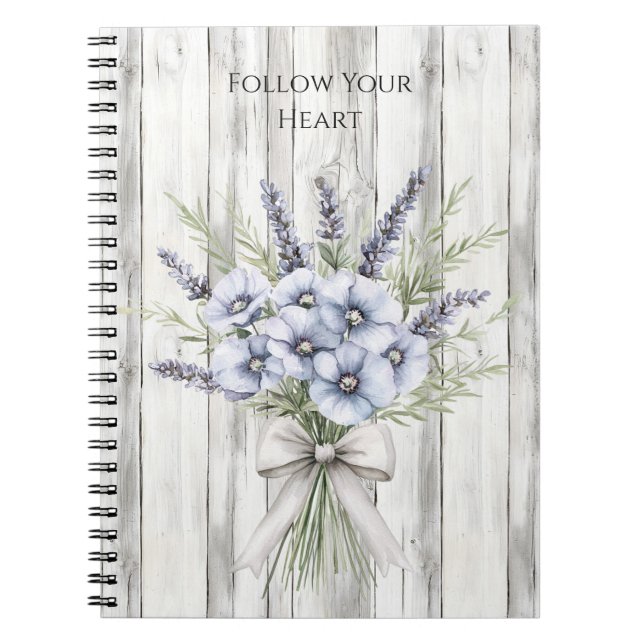 Falsches Holz Lila Iris Blumenmuster Notizblock (Vorderseite)