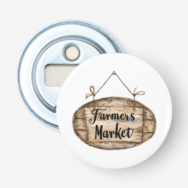 Falsches Holz Schild für Wochenmarkt Flaschenöffner (Vorderseite)