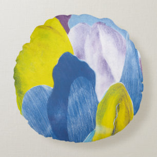 Falsches Indigo III Rundes Kissen