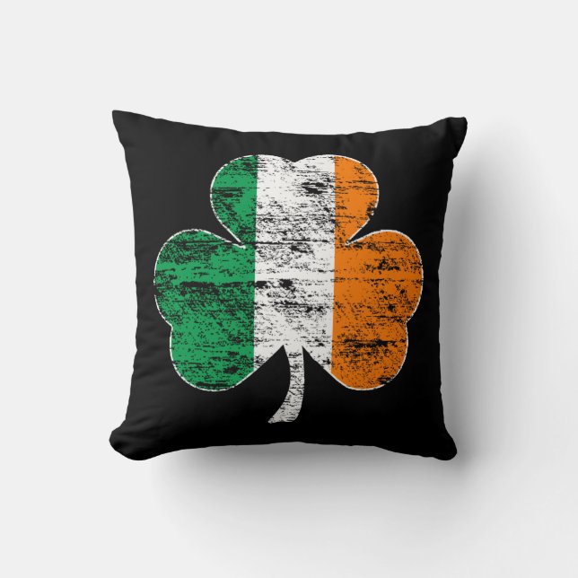 Falsches Irish Flag Kleeblatt Couch Kissen (Vorderseite)