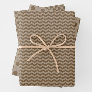 Falsches Kraftpapier mit dunklen Faux-Kraftpapier- Geschenkpapier Set