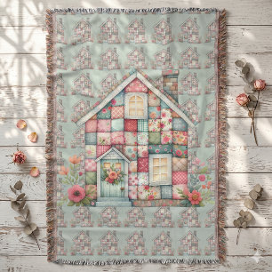 Falsches Patchwork Cottagecore Blumenhaus Decke