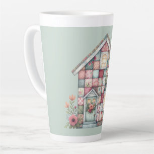 Falsches Patchwork Cottagecore Blumenhaus Milchtasse