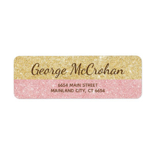 Falsches Roségold Glitter Folie Rosa Rücksendeadre