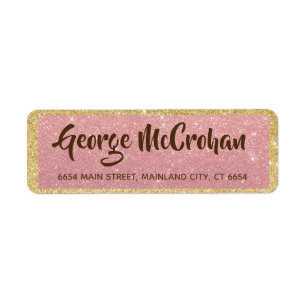 Falsches Roségold Glitterfolie Rosa Rücksendeadres