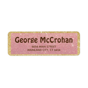 Falsches Roségold Glitterfolie Rosa Rücksendeadres