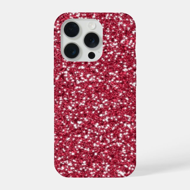 Falsches rotes Glittermuster Look-like iPhone Hülle (Rückseite)