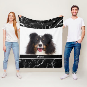 Falsches Schwarz-Marmor-Look benutzerdefinierte Pe Fleecedecke