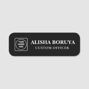 Falsches Schwarzmetall-Logo-Name-Tags Namensschild