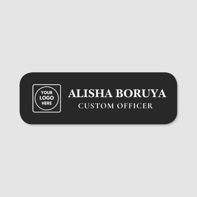 Falsches Schwarzmetall-Logo-Name-Tags Namensschild (Vorderseite)