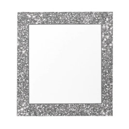 Falsches Silber-Grau-Glitter-Textur-Design Notizblock