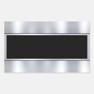 Falsches Silber Schwarzes Text Hinzufügen Benutzer Rechteckiger Aufkleber