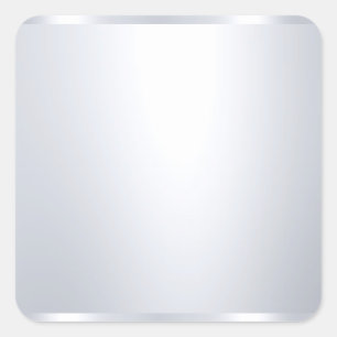 Falsches silbernes Leervorlage Elegant Glamourös Quadratischer Aufkleber