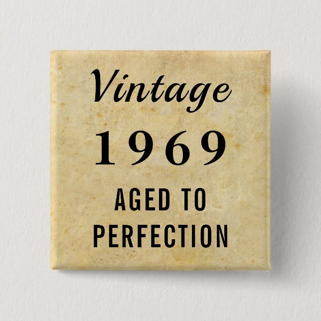 Falsches Vintage gealtertes datiertes 50. oder jed Button (Vorderseite)