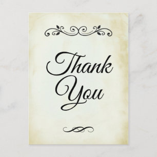 Falsches Vintage-Pergament Einfach & Elegant Danke Postkarte