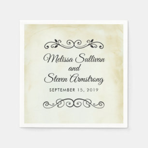 Falsches Vintage-Pergament Elegantes Hochzeitspapi Serviette