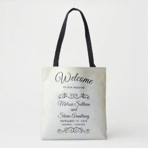 Falsches Vintage-Pergament-Hochzeitswillkommen