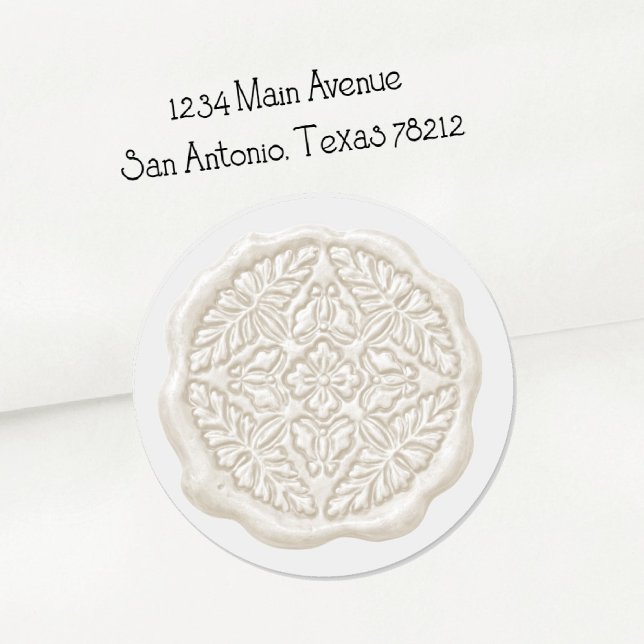 Falsches Wachssiegel, Creme Runder Aufkleber (Von Creator hochgeladen)