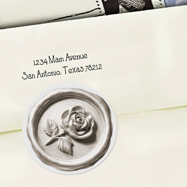 Falsches Wachssiegel Graue Rose 2 Tiefer Eindruck Runder Aufkleber (Von Creator hochgeladen)