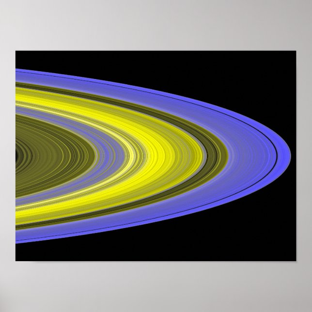 Falschfarbenbild der Ringe des Saturns Poster (Vorne)