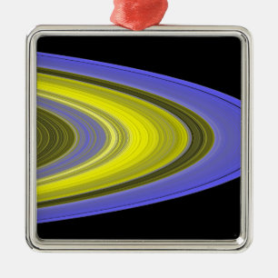 Falschfarbenbild der Ringe des Saturns Silbernes Ornament