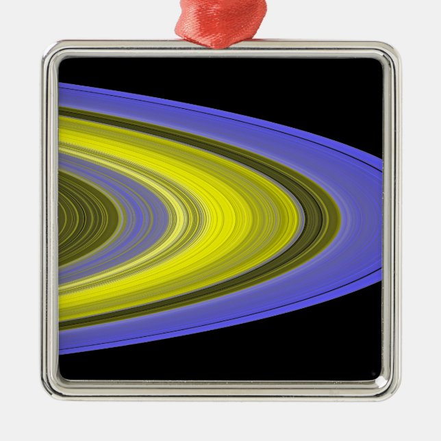 Falschfarbenbild der Ringe des Saturns Silbernes Ornament (Vorne)