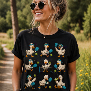 Falschgarn Verrückte Gans spielt Pickleball Tri-Blend Shirt