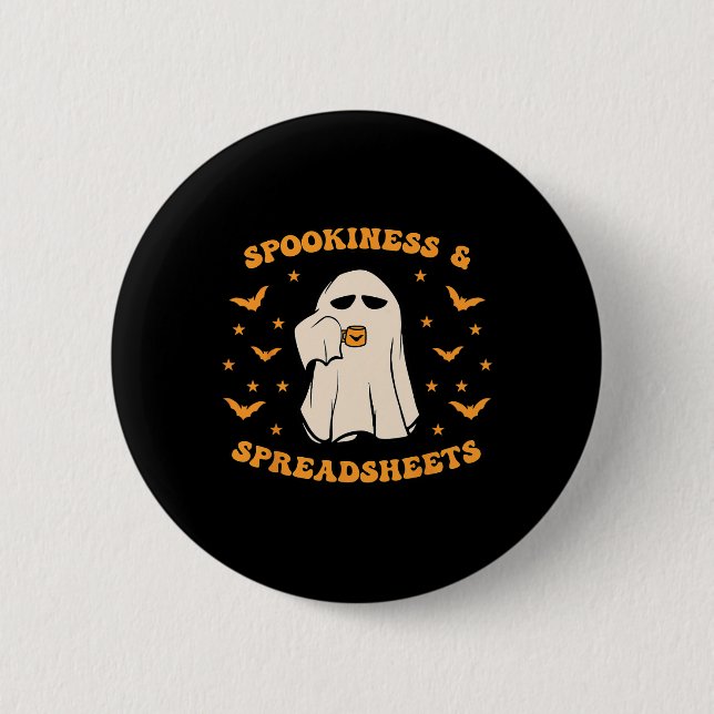 Falschheit und Tabellenkalkulation Halloween-Buchh Button (Vorderseite)