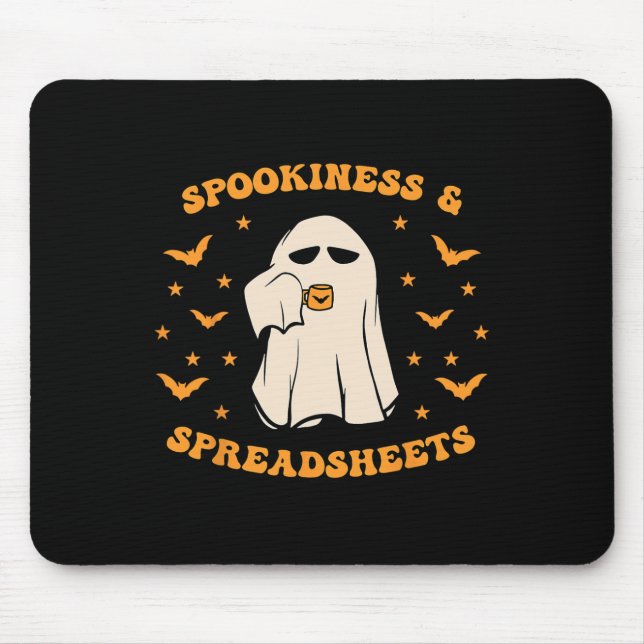 Falschheit und Tabellenkalkulation Halloween-Buchh Mousepad (Vorne)