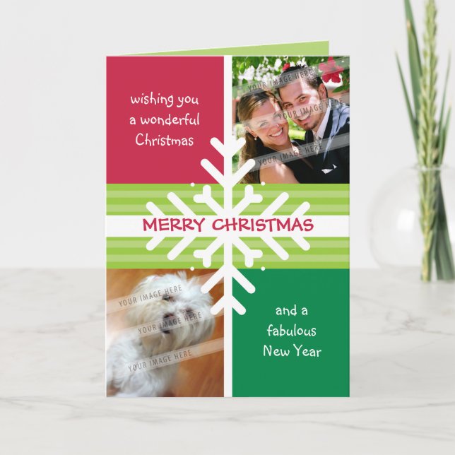 FALSCHKARTE :: Schneeflockensezierung 1 Feiertagskarte (Vorderseite)