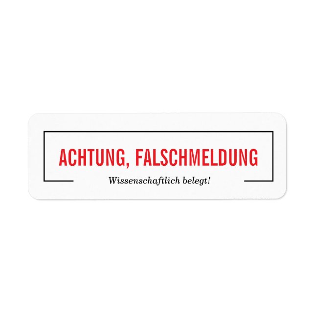 Falschmeldung Aufkleber  (Vorne)