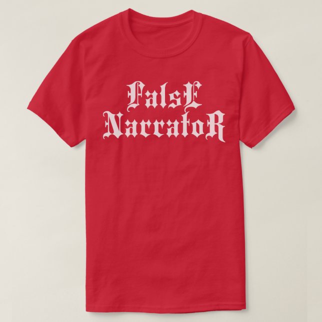 False Narrator Stilvolle Goth Typografie 1 T-Shirt (Design vorne)