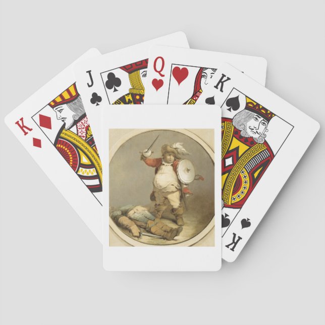 Falstaff mit dem Körper von Hotspur, c.1786 (Öl an Spielkarten (Rückseite)