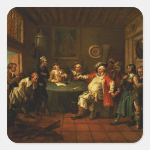 Falstaff Prüfung seiner Rekruten von Henry IV Quadratischer Aufkleber
