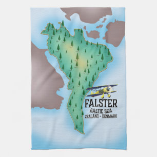 Falster Insel Dänemark Reiseplakat. Geschirrtuch